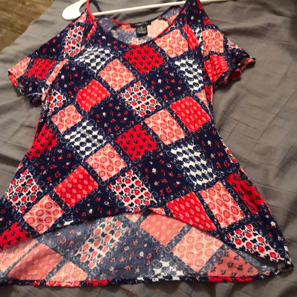 Rue 21 off the shoulder shirt. Red white and blue